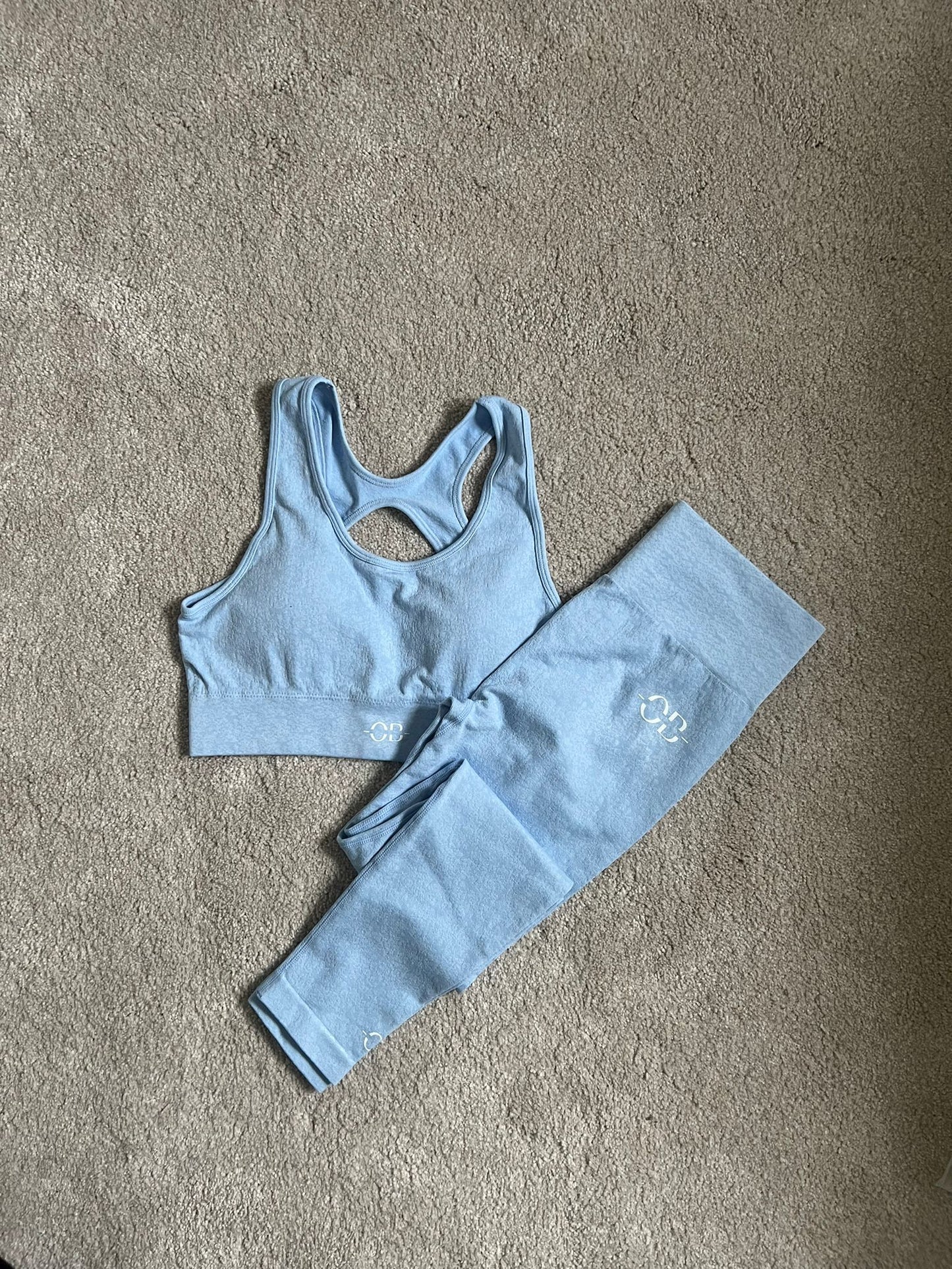 BLUE - Seamless Sports Bra & Leggings